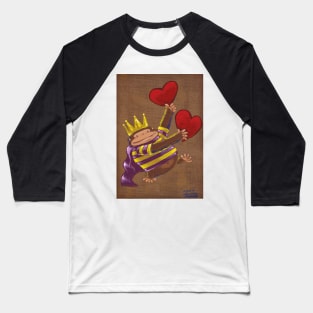 Mardi Gras Valentine Ape King Baseball T-Shirt